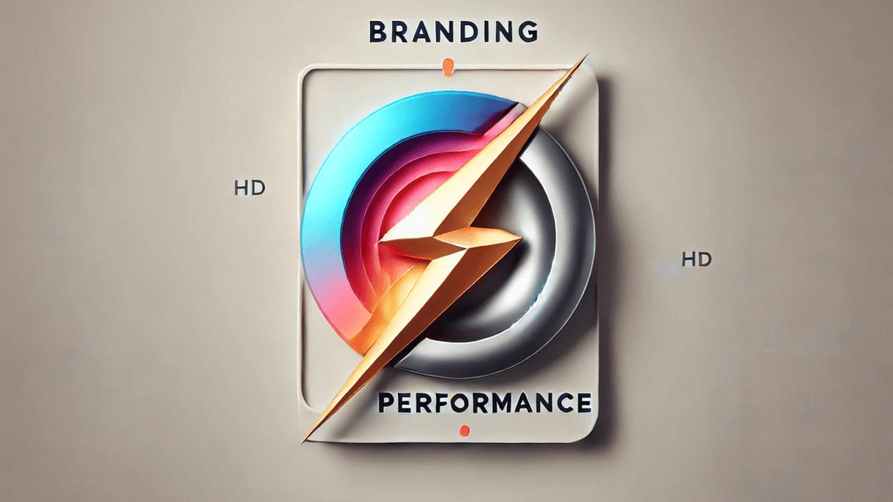 Ícone representando a integração entre Branding e Performance com design moderno e cores vibrantes, simbolizando a união de estratégia e resultado no marketing digital da Agência Mais Resultado.