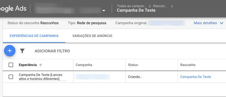 Campanha teste