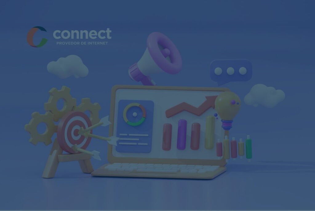 Tráfego pago com performance digital: balança da justiça sobre laptop com dados