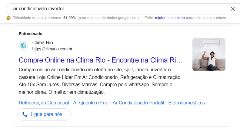 google ads clima rio