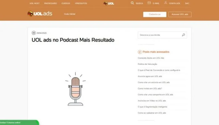 UOL ADS NO PODCAST MAIS RESULTADO