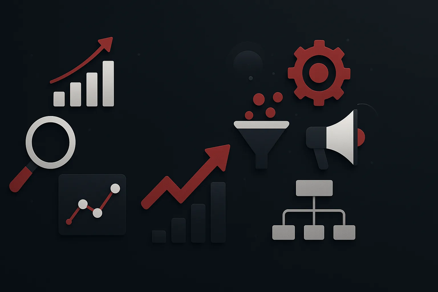 I lustração estratégica sobre crescimento digital empresarial
