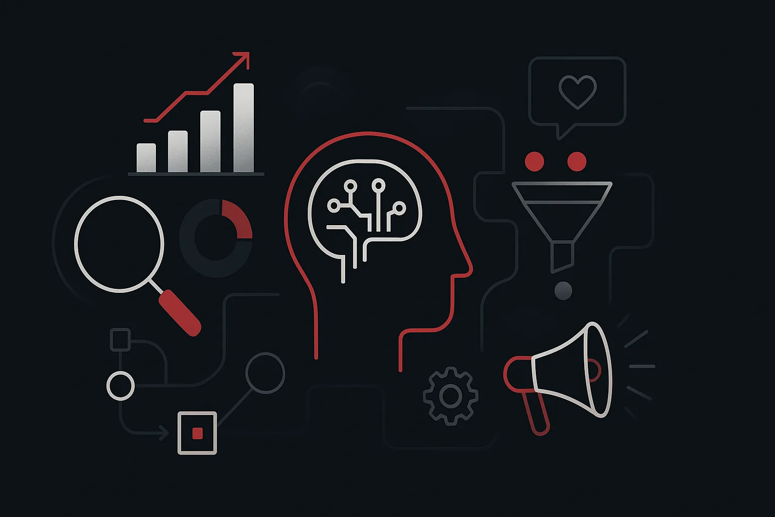Ilustração estratégica sobre ia para qualificação de leads