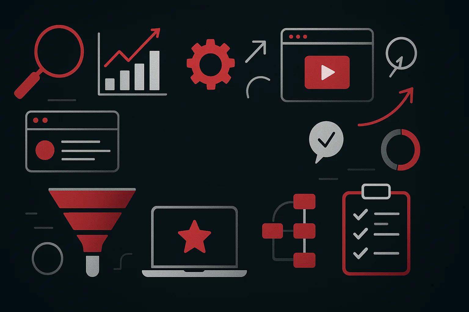 Ilustração estratégica sobre marketing para vendas complexas