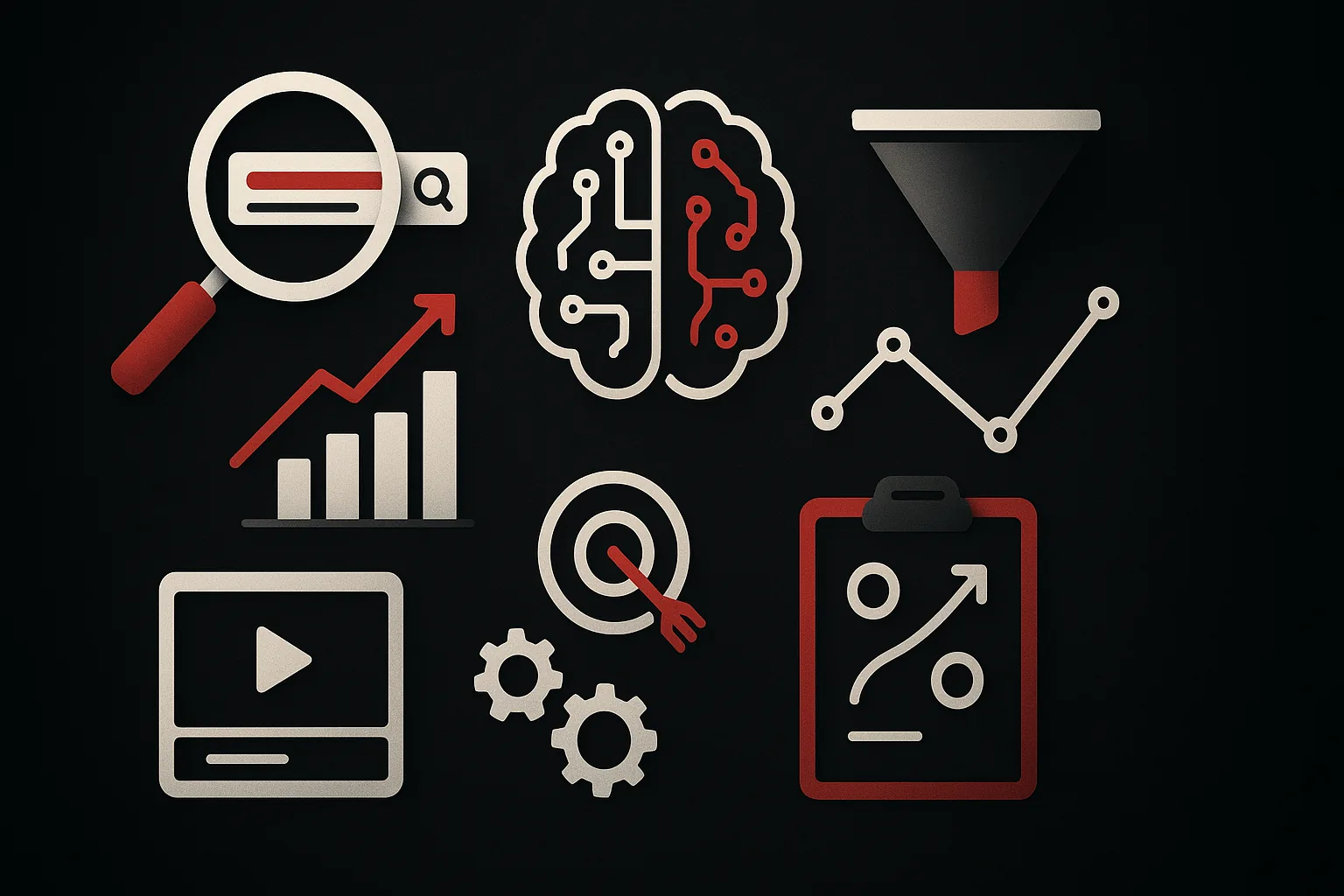 Ilustração estratégica sobre aparecer nas inteligências artificiais