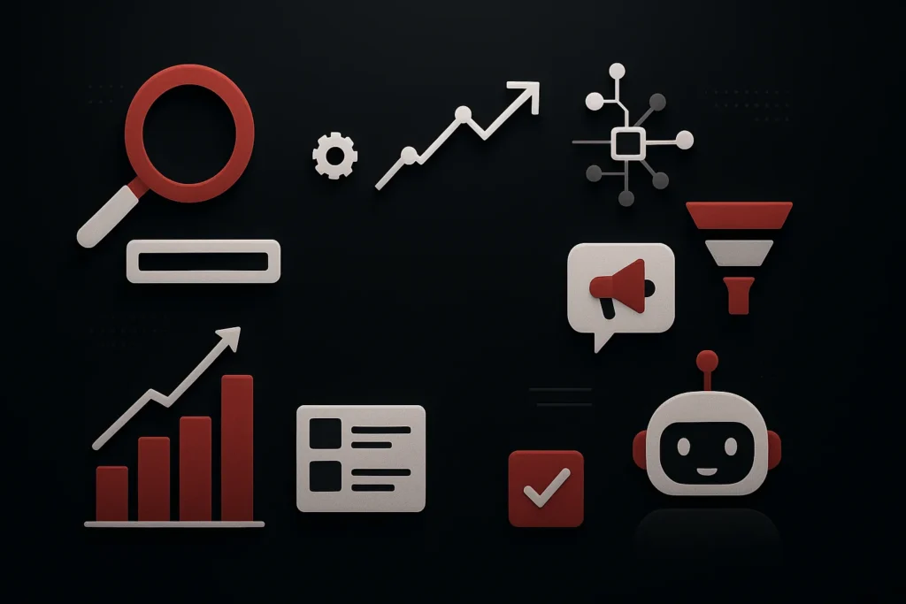 Ilustração estratégica sobre marketing na era da ia generativa