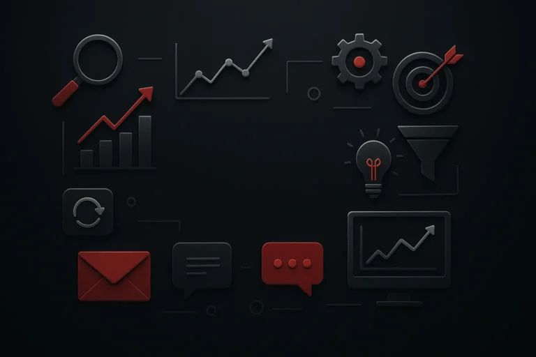 Ilustração estratégica sobre ia para produtividade comercial e marketing