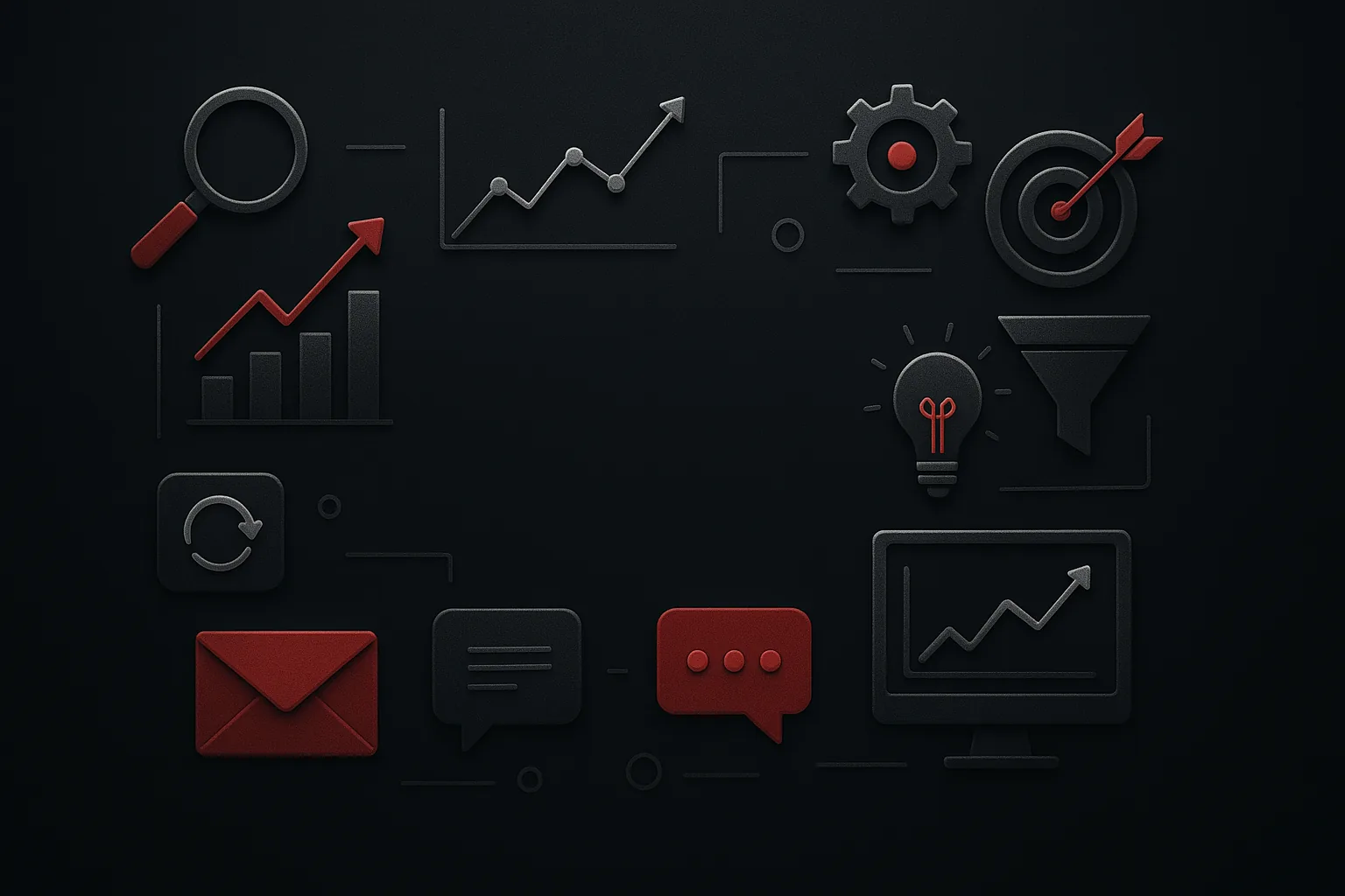 Ilustração estratégica sobre ia para produtividade comercial e marketing