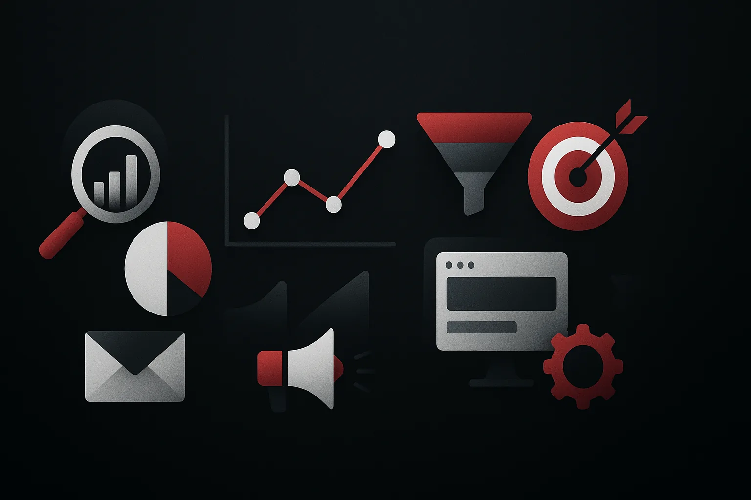 Painel de indicadores de marketing e desempenho